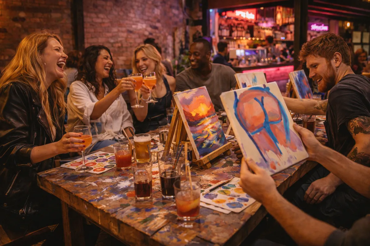 Sip and Paint evening scene (photograph)